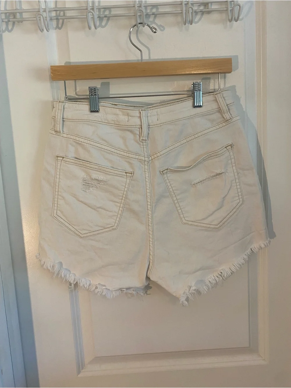 Free People We The Free Crvy High-Rise Distressed Denim Shorts